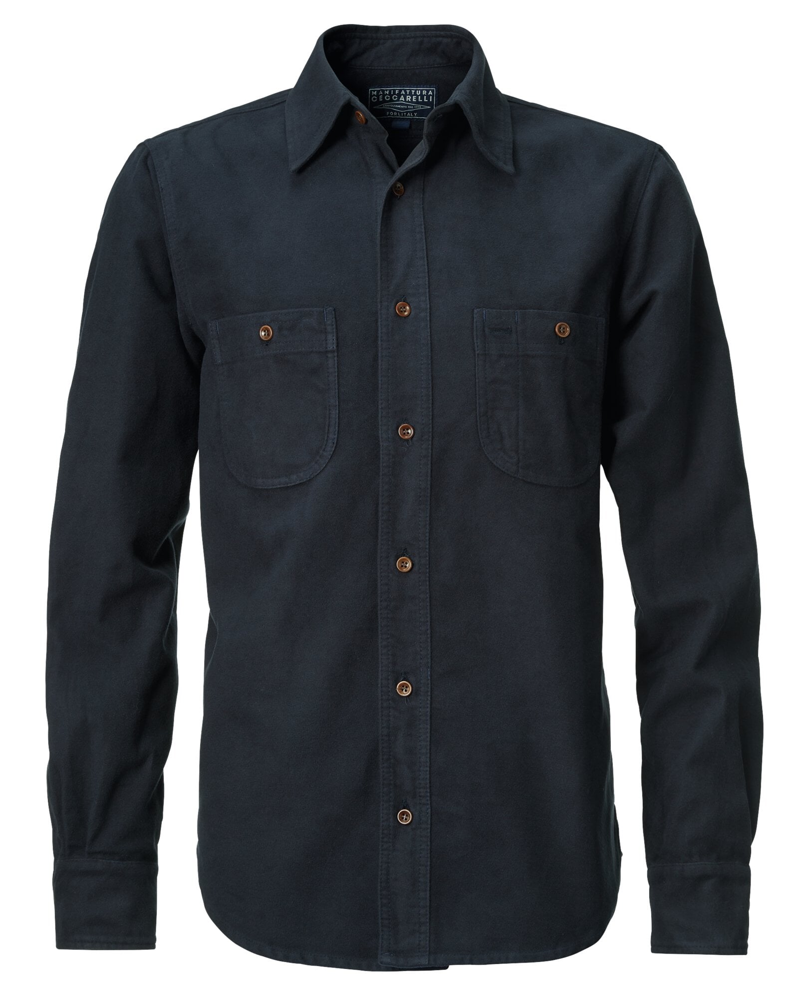 MANIFATTURA CECCARELLI モールスキンシャツ ネイビーM Moleskin shirt, Dark blue | Manufactum